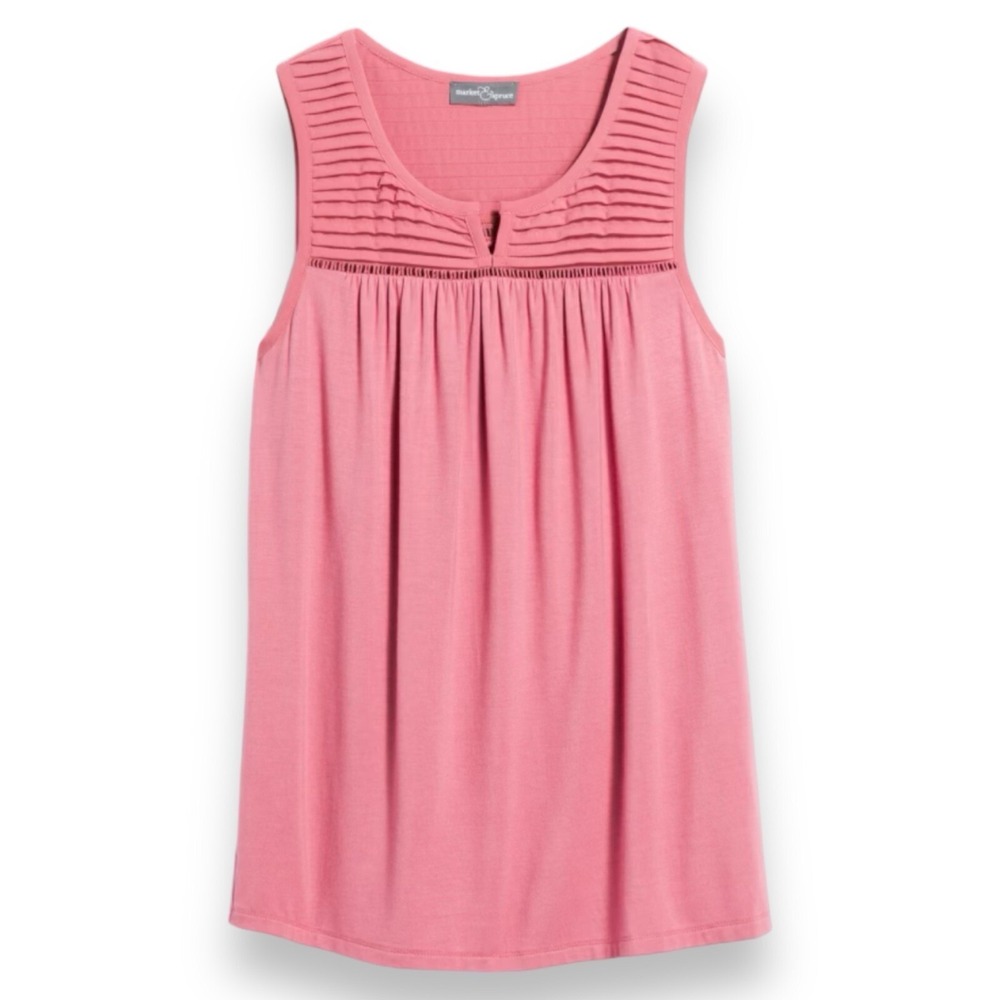 Market & Spruce Belissa Women's Ribbed Detail Knit Top Dark Pink Size Large